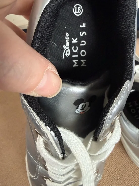 Disney Silver Sneakers with Black Mickey Silhouette - Picture 5 of 6